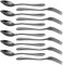 RETON Set di 12 forchette e cucchiai da dessert in acciaio inox, 3 denti, per torte, frutta, bistecca e cucchiaino, cucchiaini da caffè, per casa, matrimoni, feste, bar, ristoranti