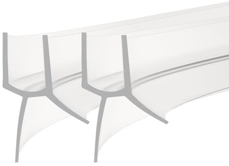 2 guarnizioni doccia 200 cm, guarnizione per porta in vetro, parete della doccia, guarnizione di ricambio in PVC per doccia, impermeabile per doccia o cabina doccia (trasparente, 200 cm x 4-6 mm)