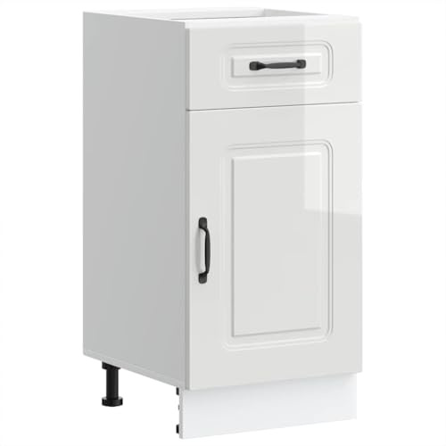 vidaXL Armoire de Cuisine Kalmar Blanc Brillant Bois ingénierie