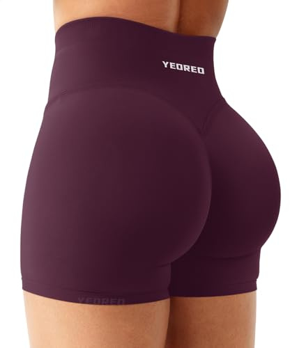 YEOREO Sport Shorts Damen 4.5 Invisible Scrunch Butt Gym Short Booty Short | Hoch Taille, Nahtlose, Tummy Control, V-förmiger Hosenbund, Yoga, Workout, Kurze Leggings