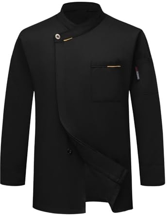Tenue de Cuisine Homme - Unisexe Coupe Ajustée Blouse de Chef Veste de Cuisinier Manches Longues/à Manches Courtes Couleur Unie Respirant Travail Manteau Chemise Restaurant Bar Boulangerie Cuisinier