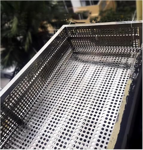 Ringhiera per Balcone Lamiera Forata in Acciaio Inox 304, lamiera Forata in Acciaio Inox, Rete anticaduta for davanzali, Rete di Protezione for balconi(80 * 110 cm)