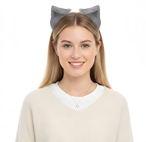 ETOFETE 2 Pcs Katzenohren Fuchs Wolf Ohren Haarspangen, Katzen Haarschmuck Damen Kopfschmuck, Erwachsene Fasching Karneval Cosplay Kostüm Accessoires