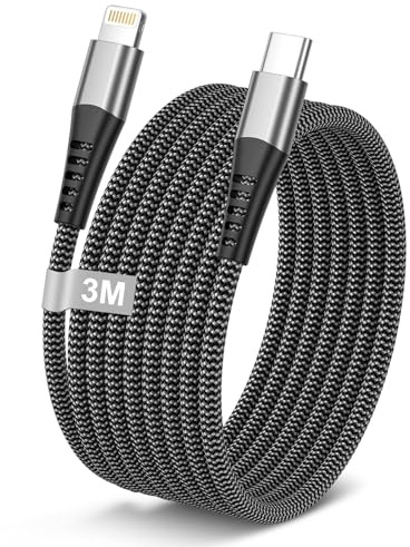 AINPOW USB C to Lightning Cable 3M MFi Certified, Extra Long iPhone Charger Cable iPhone Fast Charger Lightning Cable for iPhone 14 Pro Max /13 Pro/12/12 Mini/11/XS/XR/8Plus/iPad