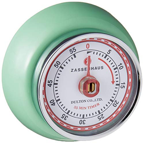Zassenhaus Küchentimer SPEED , Mint , Ø 7 cm x 3 cm , Analoge Zeitanzeige mit Alarm-Funktion , Die Countdown-Uhr unterstützt bei der Zeitplanung beim Kochen oder Backen