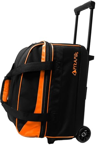 Pyramid Prime Bowlingtasche mit 2 Bällen und großem separatem Fach für Bowlingschuhe (bis US-Herrengröße 16) oder Zubehör, Verriegelungsgriff, ausziehbar bis 101,6 cm