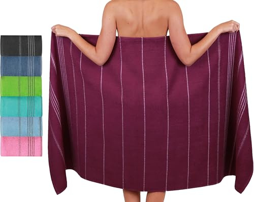 Betz Lines XXL Toalla de baño - Toalla de Playa Grande - Toalla de Sauna de algodón 100% - Toalla de Tumbona - 90x180 cm - Morado