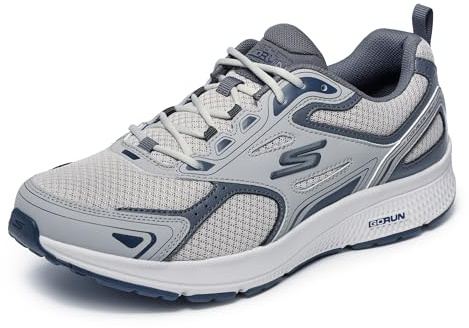 Skechers Homme Gowalk Arch Fit-Grand Select Athletic Workout Walking Shoe with Air Cooled Foam Sneaker Basket, Gris/Bleu Marine, 44 EU
