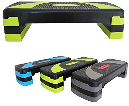 EnjoyFit Cardio-Pedale, 78 x 30 x 10/15/20 cm, 3 farbverstellbare Pedale