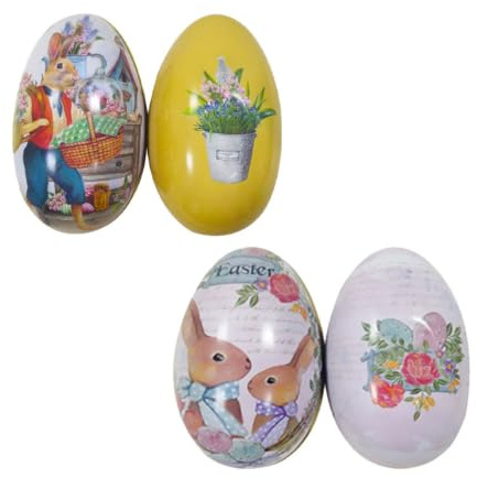 PRETYZOOM 4stücke Titel Ostereier Süßigkeitenboxen Dekorative Geschenkdosen Für Ostern Schmuckaufbewahrung Farbvariationen