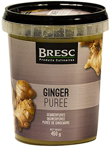 Bresc Ingwer-Püree Spice-Mix - 6x 450g - veganes Ginger-Püree aus frischem Ingwer, authentisch asiatisch zum Würzen, ideal für Wok-Gerichte orientalische Suppen Saucen Desserts, feine Konsistenz