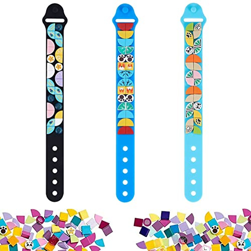 Kinder Bauklötze Armbänder,6 Stück Dots Armbänder,Freundschaftsbänder Spielzeug ,DIY Kreatives Basteln Armband Making Kit,Armbänder für Kinder Mädchen Jungen Jungen Teenager Geburtstagsgeschenke
