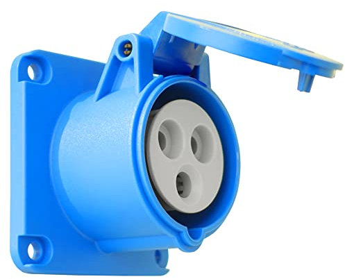 CEE 3120-322-0975 - Presa da incasso dritta, 230 V, 16 A, 3P 75 x 75 mm