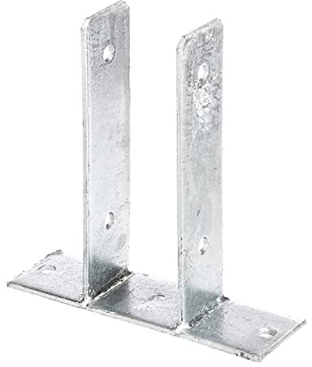 1x siwitec U-Pfostenträger zum Aufschrauben, lichte Breite 71 mm, 200 mm hoch, U Profil Stahl aus feuerverzinktem Stahl, U Winkel Halterung, Erddübel, Bodenanker, Balkenschuh, Schraubanker