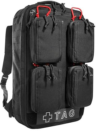 Tasmanian Tiger TT Medic Mascal Pack Notfall-Rucksack Erstversorgung Erste Hilfe Einsatz-Rucksack inklusive Ifak-Pouches, Schwarz