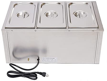 FUROMG Chafing Dish GN 1/3Tiefe - Calentador de alimentos eléctrico (850 W, calentador de buffet eléctrico, acero inoxidable)