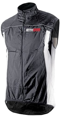 BIOTEX Gilet X-Light Unisex, Tessuto Ultraleggero Anti-Vento, Rete Posteriore Traspirante, Nero, L