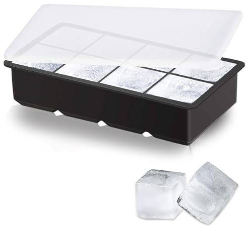 Der 8-fach Eiswürfelbehälter - Silikon Eiswürfelform und Eiskugelform, große Eiswürfel - BPA frei, für gekühlte Getränke, Whisky und Cocktails
