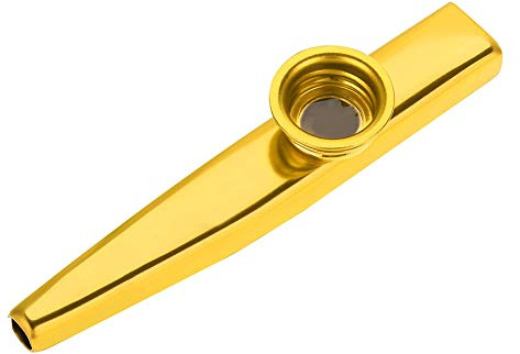 Mehrfarbige Metall Kazoos, Langlebiges, Tragbares Metall Kazoo, Einfach zu Spielendes Musik Kazoo, Kinder Kazoo aus Aluminiummaterial, Gutes Geschenk für Kinder und Freunde(Gold)