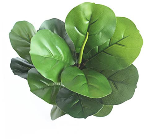 Garneck Künstliche Grüne Naturgetreue Pflanzenblatt-Dekoration Ficus Pandurata Hance-zweige Foto-Requisiten DIY-bastelarbeiten Für Heimdekoration Grün