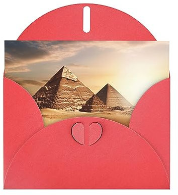 Grußkarten mit Umschlägen Ägyptische Pyramide in Wüste Druck Perlglanz Papier Urlaubskarten Lustige Geburtstagskarte 4 x 6 Zoll Party Einladungskarte Blanko-Karten