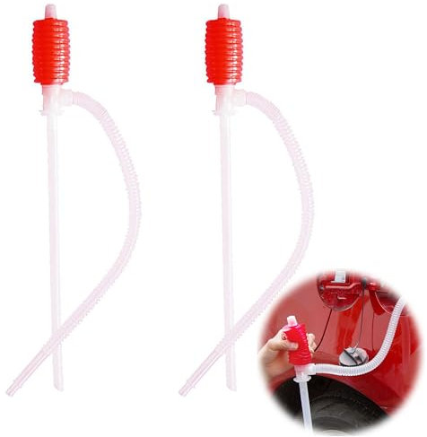 LONGHAO 2 pcs Handpumpe Umfüllpumpe Benzinpumpe,Handpumpe Benzinpumpe,Absaugpumpe für Benzin,Hand Kraftstoff Umfüllpumpe,ölpumpe Absaugpumpe mit Siphon,für Kraftstoffe Notpumpe Benzin Diesel