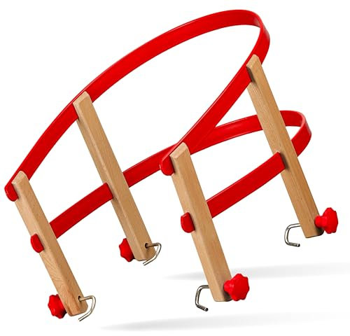 Explorer Colint Holz Lehne für Schlitten Rückenlehne universal für Kinder ab 1 Jahr und Erwachsene für Davos und Hörner Kunststoff Schlittenlehne in Rot