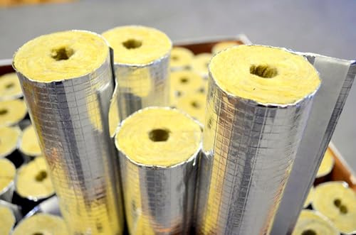 B Teurobrecher - Steinwolle Rohrisolierung WLG 0,037 Alukaschiert Rohrschale Dämmung Isolierung für Heizungsrohre 18/20mm-21m 1/2 Karton