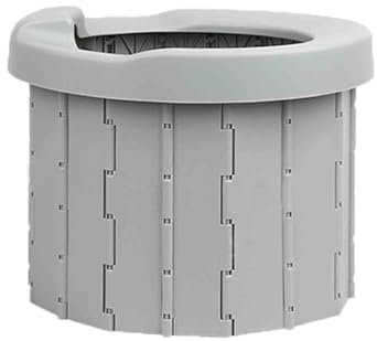 Campingtoilette Camping Toiletten Notfall Toilette Faltbar Mobile Toilette Klappbar Für Unterwegs Für Zuhause Faltbar Im Freien Für Auto Reisenotfälle (Grey,37.5x30.5x26cm)