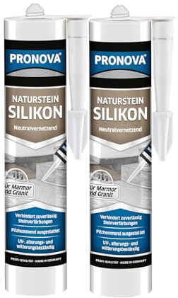 Naturstein Silikon (Pentanonoxim) für Granit Marmor und Naturstein UV-, alterungs- und Witterungsbeständig Schimmelresistent 300ml (2, Sandgrau)