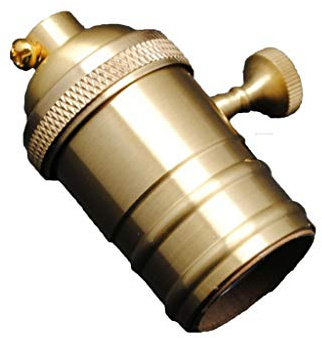 E27 Lampenfassung aus Messing Vintage mit Schalter, ideal für dekorative Beleuchtung und Ambiente in Wohnungen und Gewerbeflächen.