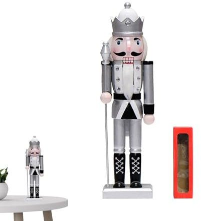 Casse-Noisette de Noël,Décorations de Noël Casse-Noisette | Figure de casse-noisette en bois | Décoration de casse-noisette en bois de 14 pouces, Figurine traditionnelle de casse-noisette, déco