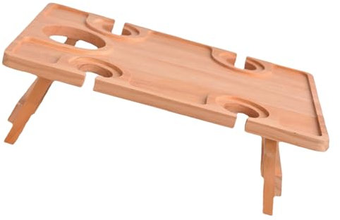 ZIDDAR Portables Outdoor Wine Picnics Table Charcuterie Board With Wine Glass Holder For Beach Use