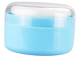 DECHOUS Puderquaste Und Pulverbehälter 2 Stück Für Babys Und Erwachsene Mit Sieb Zum Gleichmäßigen Auftragen Aus Strapazierfähigem Kunststoff Und Hautfreundlichem Stoff Für Zuhause Und Unterwegs