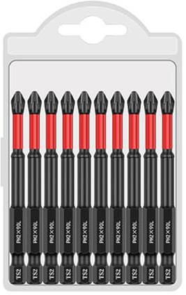 Punte per cacciavite magnetiche super resistenti ad alta durezza, kit di punte magnetiche resistenti, cacciavite per trapano elettrico a percussione (10 pezzi, 90 mm)