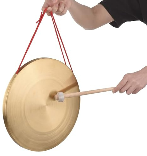 32 cm mano Gong platillos latón cobre Gong capilla Opera percusión instrumento con martillo redondo