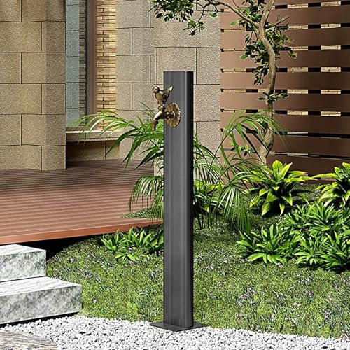 HTTGDGDH Grifo De Fuente Vertical, Grifo De Pie para Jardín Exterior, Patio, Columna De Agua, Hidrante De Acero Inoxidable 304, Paisajismo con Pico para Pájaros para Riego Y Lavado.