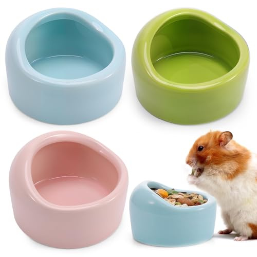 3 Pack Hamster Food Bowls Ceramic Hamster Feeding Bowl Round Shaped