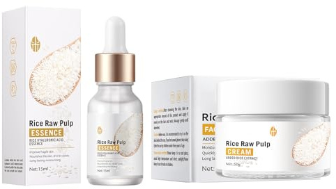 Sérum Esencia De Arroz + Crema Facial De Arroz, Hidratación Profunda, Cutis Radiante Y Uniforme, Reduce Las Líneas Finas, Mejora La Textura De La Piel, Fortalece La Barrera Cutánea
