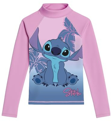 United Labels Lilo & Stitch simtröja, UV-skydd, 30 för flickor, rosa, blå, badskjorta, långärmad, badmode, barn, badkläder, ROSA, 110-116
