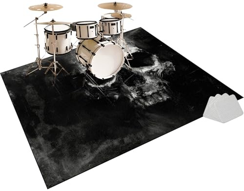 Schlagzeugteppich Trommel Teppiche Schallschutzmatte, Schallschutz Teppichmatte, Rutschfeste Drum Matte für Akustik Schlagzeug Bass Drum Elektronisch Snare Musikinstrumente Teppich 230 x 200 cm