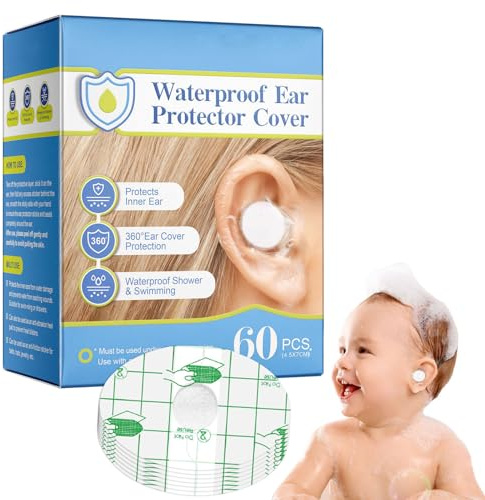 Mihauuke Adesivi per le orecchie per il bagnetto,Copri orecchie per baby shower 60 pezzi | Protezione per le del neonato per il nuoto, la doccia, bagno