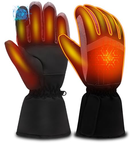 SVPRO USB-beheizte Handschuhe für Männer und Frauen, batteriebetriebene elektrische warme Winterhandschuhe, Touchscreen-Thermohandschuhe zum Skifahren