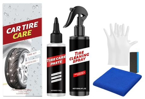 Generico Kit per la Lucidatura dei Pneumatici | Lucidante Auto ad Alto Brillante e Duraturo,Kit per Trattamento Pneumatici | per Lavaggio Automobilistico, Esterno, Garage, Gomme