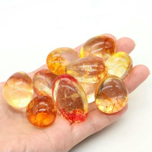 Piedras naturales pulidas a granel, piedras preciosas, cristales curativos surtidos para decoración del hogar, jardín, acuario, cristal agrietado rojo, 1000 g