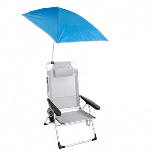 Pincho Parasol type bougie chaise de plage avec rotation à 360 degrés et double position d'ancrage Protection solaire UPF, structure légère pliable idéale pour la pêche, la lecture et les activités de