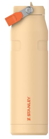 STANLEY 1913 Flip Straw Trinkflasche 1.06L - Orange Sherbet | Kühlt 15 Std. - 4 Tage eisgekühlt - Auslaufsicher - BPA-frei - Spülmaschinenfest