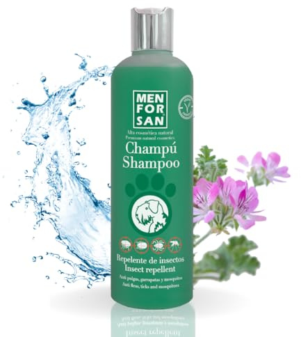 MENFORSAN Champú Repelente De Insectos Y Pulgas Para Perros 300ml, Con Citronela Ingrediente Natural