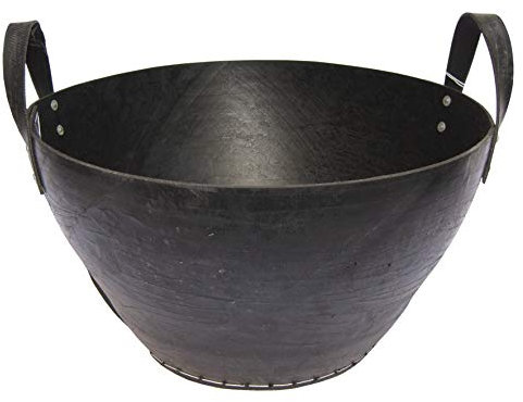 Metrox 355141 Holzkorb aus Gummi (aus recycelten Altreifen, Kaminholzkorb, 2 Tragegriffe, Höhe,34 cm, ø ø oben 51 cm) 99171