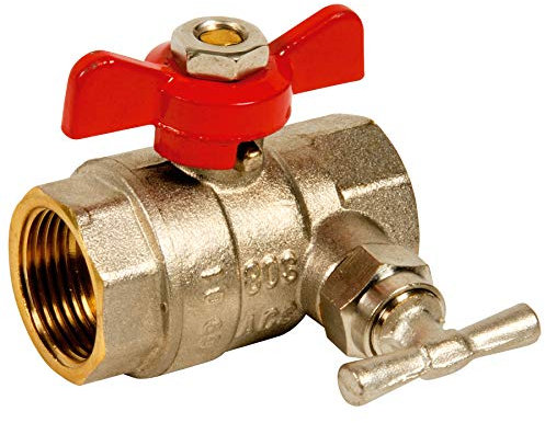 Sferaco - Vanne d'arrêt manette papillon - Vanne à sphère PN25 Passage Intégral ACS Manette rouge F/F à purge 1(26/34)